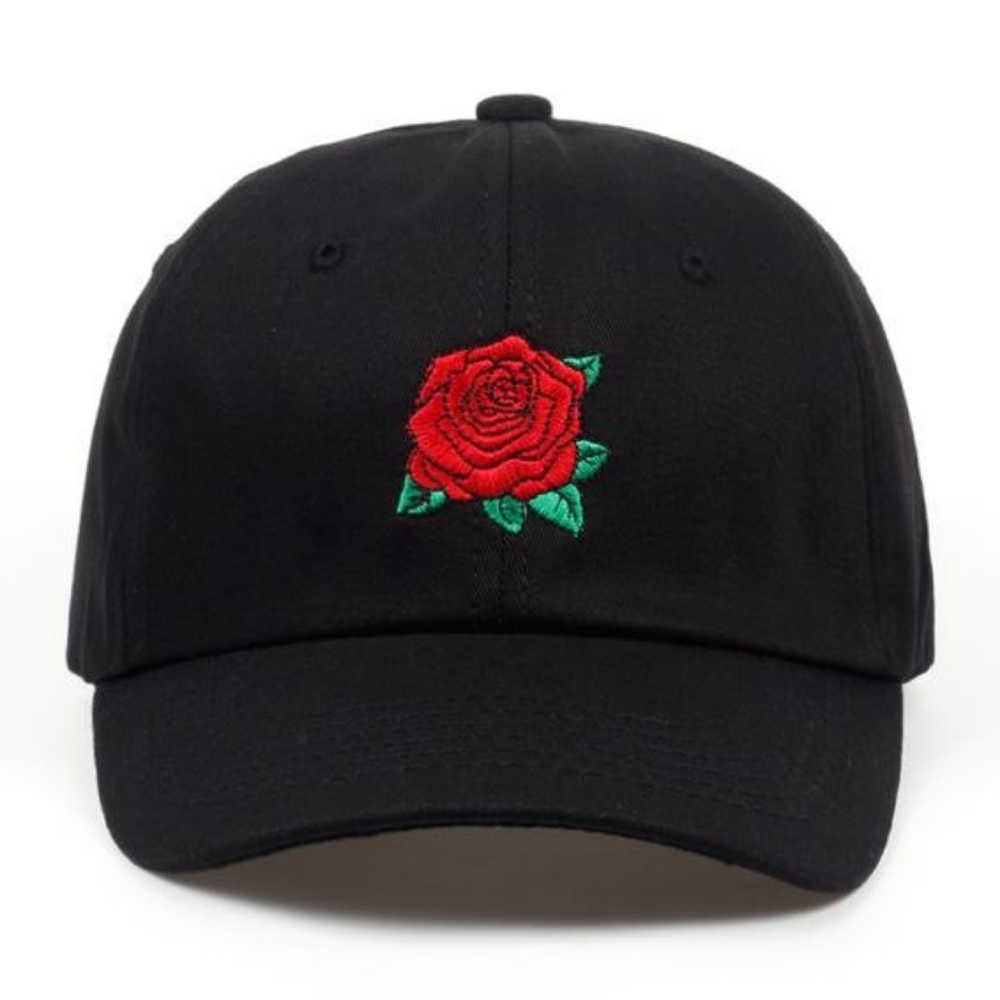 A Red Rose black dad hat